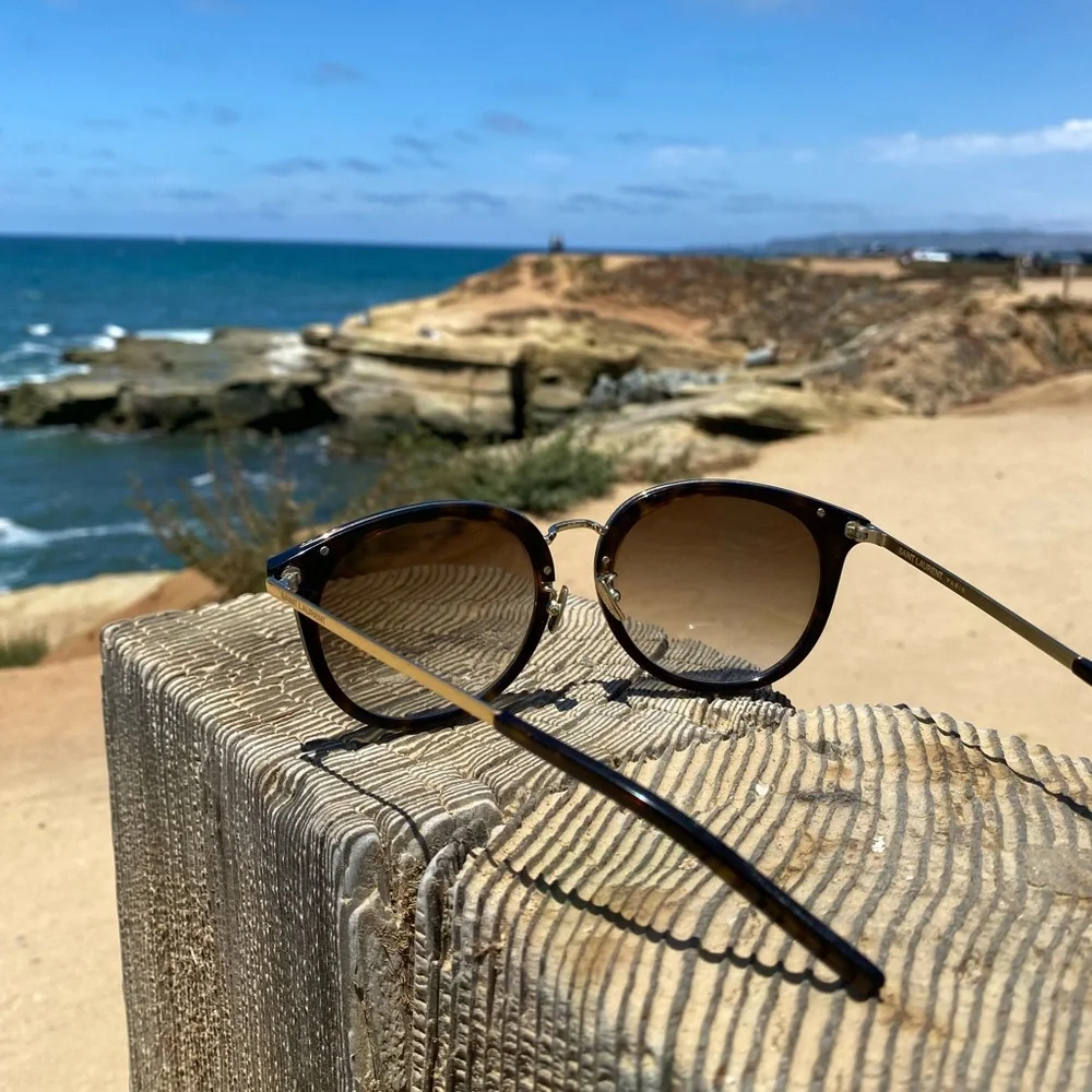 Saint Laurent Unisex Havana/Gold - Brown SL 117/K 003 Sunglasses 🕶 - Picture 4 of 8